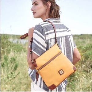 Dooney & Bourke pale Yellow Pebble Leather Crossbody